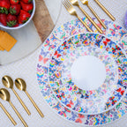 Multicolor Butterflies Melamine Dinner Plates, Set of 4