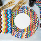 Multicolor Zigzag Melamine Dinner Plates, Set of 4