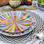 Multicolor Starburst Melamine Salad Plates, Set of 4