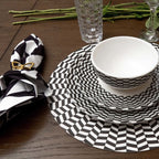 Black & White Chevron Vinyl Placemats, Set of 4
