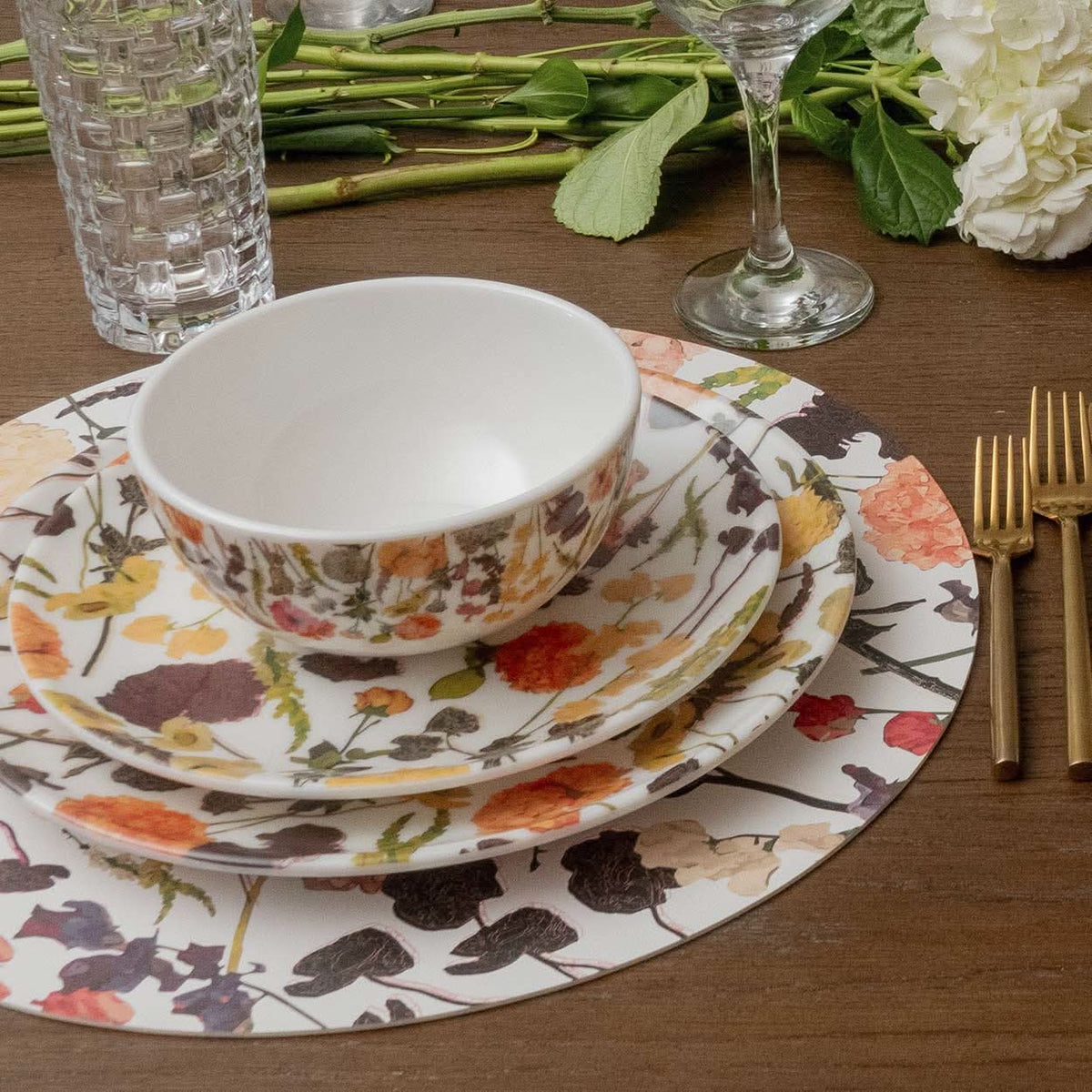 Auburn Bouquet Vinyl Placemats, Set of 4