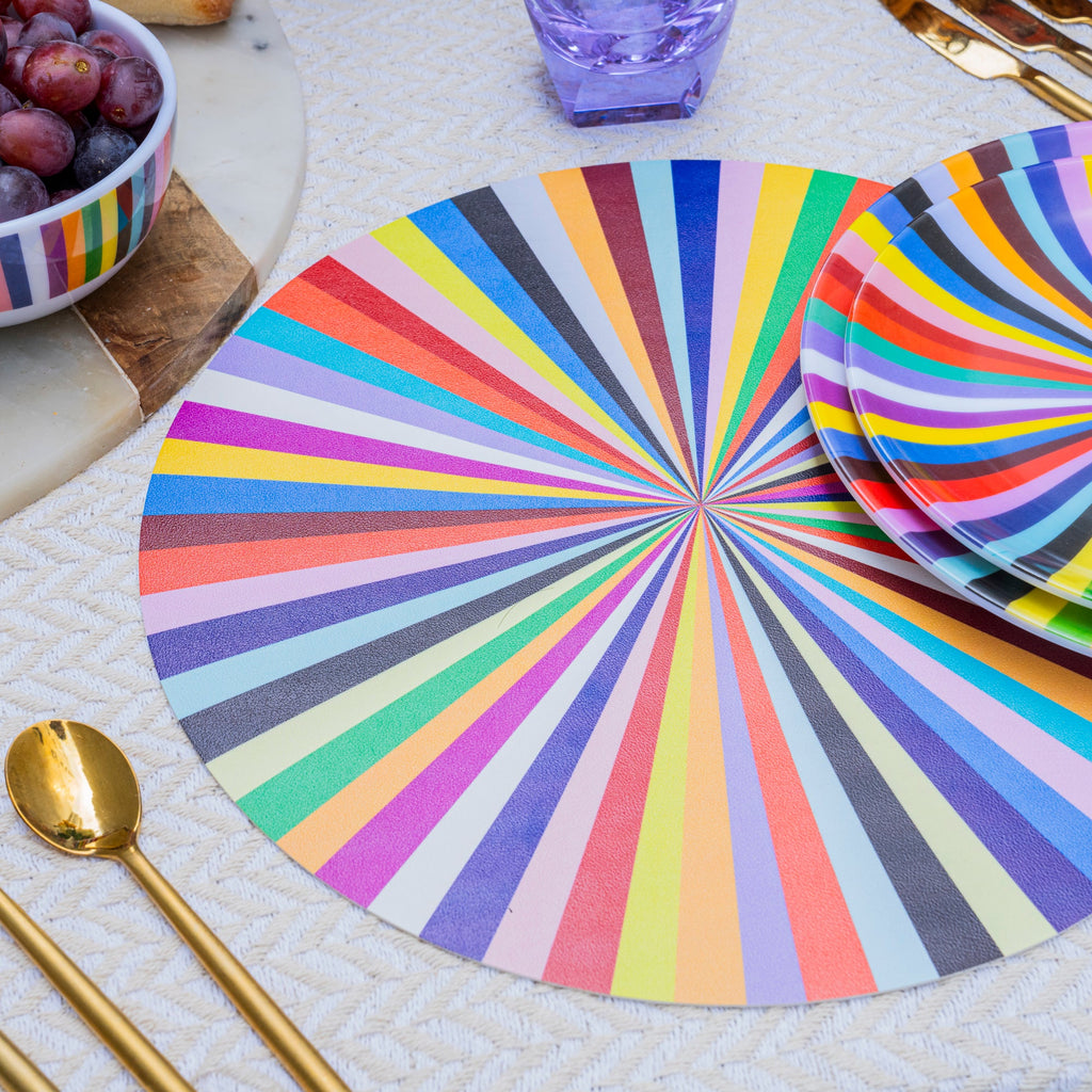 Multicolor Starburst Vinyl Placemats, Set of 4