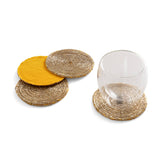 Gold Glass Bead Coaster, Set of 4