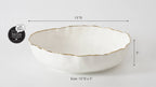 Portofino White and Gold Extra Large Shallow Bowl
