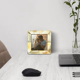 Picture Frames Essence Pattern Horn Inlay Collection in 4 Sizes, White: 8x10