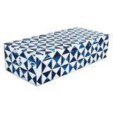 Marquet Indigo Blue White Resin Inlay Storage Box ( 8 Sizes): 10x2.5x1.5