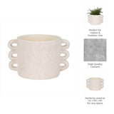 Plant Pot - White Ceramic Round Multi-Loop Arch Handle, 13in