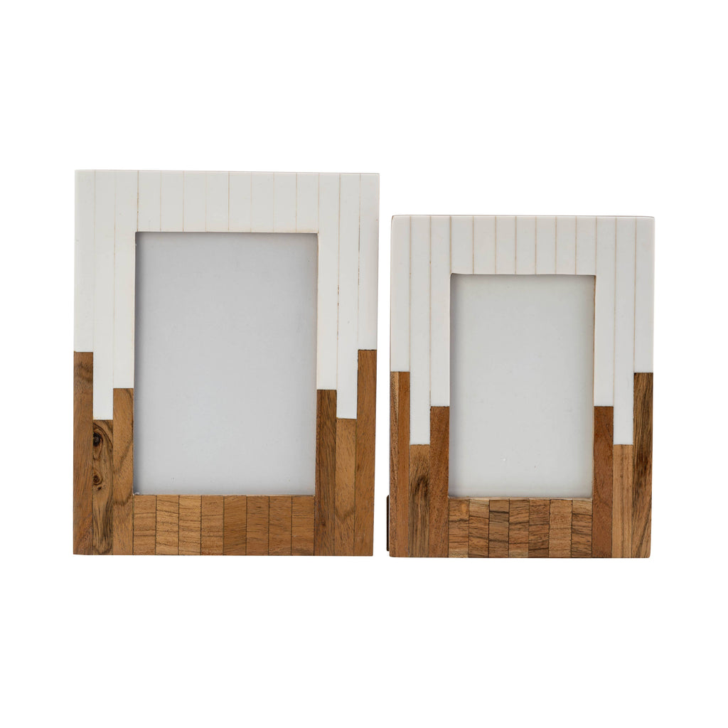 White Two-Tone Wood Picture Frame, 4x6