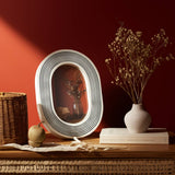 Photo Frame - White/Black Resin Etched Lines, 4x6 in.