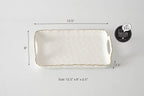 Portofino White and Gold Small Tray with Handles