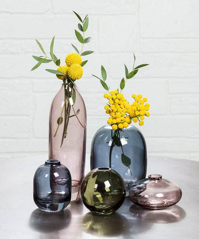 Tall Rose Glass Bud Vase