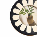 Photo Frame - Black/Ivory Resin Round Flower Design, 4x4 in.