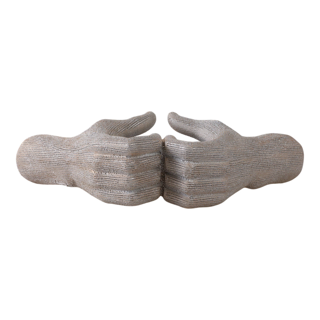 Gold Hand Heart Sculpture