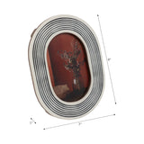 Photo Frame - White/Black Resin Etched Lines, 4x6 in.