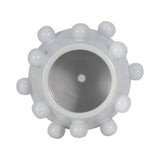 Plant Pot - White Ceramic Round Glossy Tapered Bubble, 8 in.