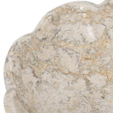 D10x3" Cream Marble Bowl Scalloped Design w/ Gold Detailing