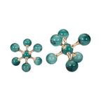 Green Crystal Jack Bookends, Set of 2