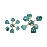 Bookends Set of 2 - Green Crystal/Metal Jack, 7 in.