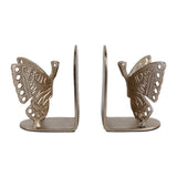 Bookends Set of 2 - Gold Metal Decorative Butterfly, 6 in.