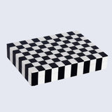 Black White Resin Inlay Decorative Storage Box - 7 Sizes: 8x6x1.5