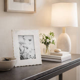 Photo Frame - White Marble Wood Jagged Edges, 5x7 in.