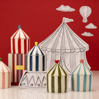 Carnival Striped Candle, Firebreather Olive - Tomato Leaf