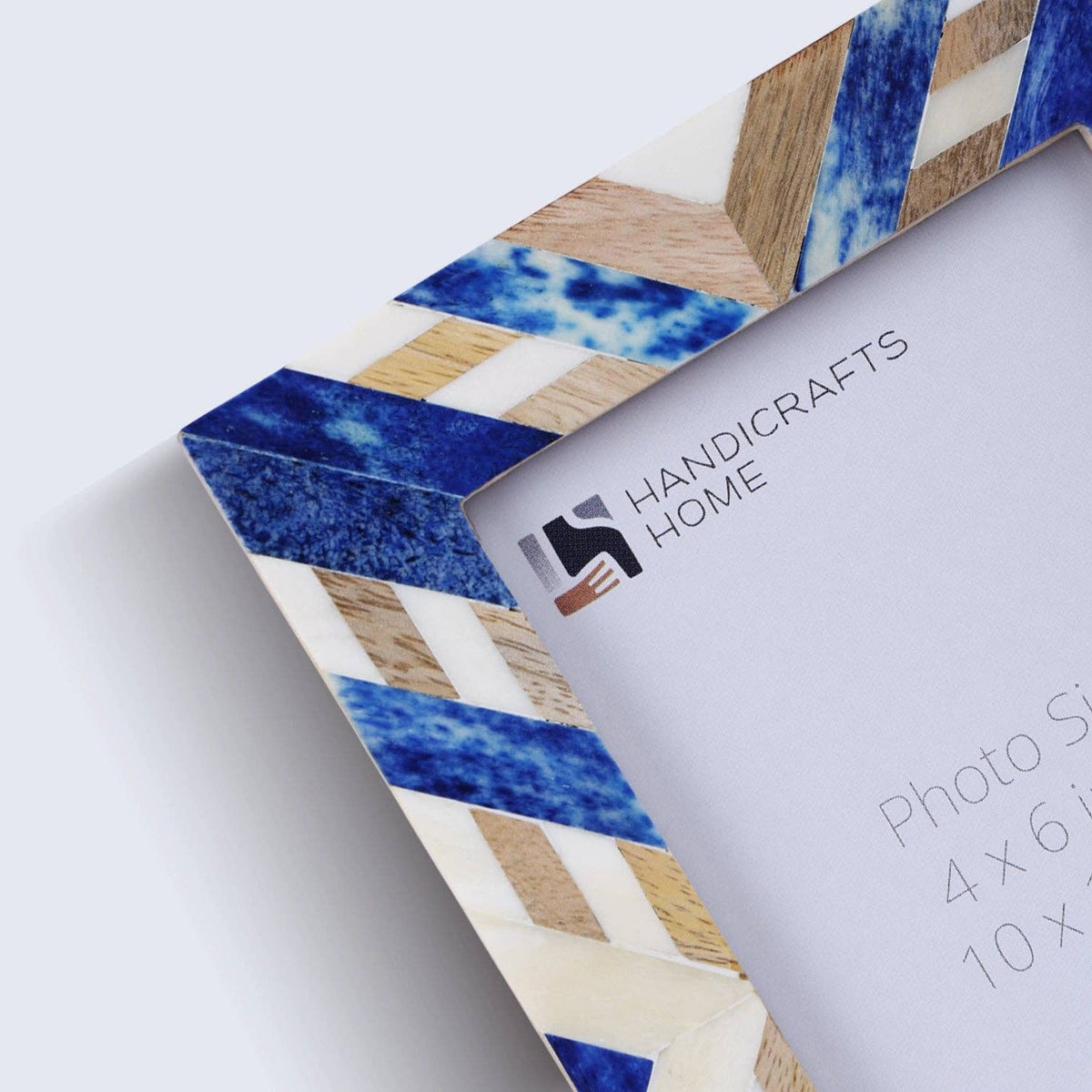 Blue Chevron Inlay Frame, 5x7
