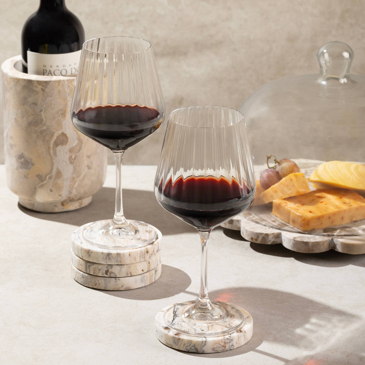 Tasmania Travertine Onyx Coasters, Set of 4