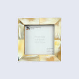 Picture Frames Essence Pattern Horn Inlay Collection in 4 Sizes, White: 8x10