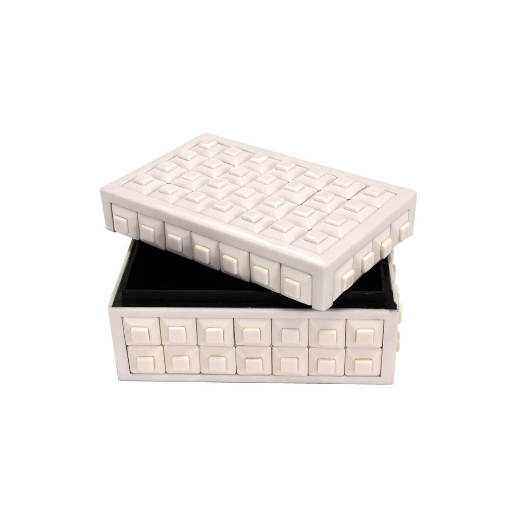 Cisco Beige Geometric Grid Box