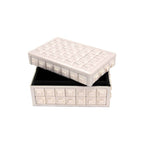 Cisco Beige Geometric Grid Box