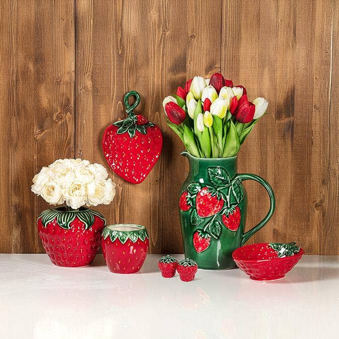 Strawberry Stoneware Salt & Pepper Shakers