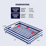 Decorative Trays Optique Madrid Pattern Resin Inlay Collection in 11x17: Blue / 11x17