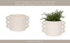 White Arch Handle Round Planter