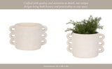 Plant Pot - White Ceramic Round Multi-Loop Arch Handle, 13in