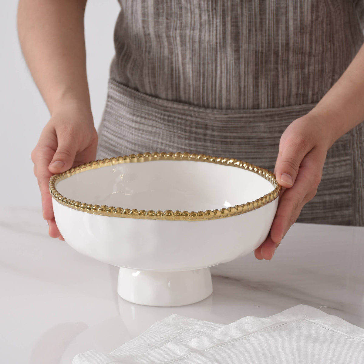 Golden Salerno Medium Footed Bowl