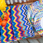 Multicolor Zigzag Faux Linen Napkins, Set of 4