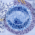 Navy Squiggly Melamine Salad Plates, Set of 4