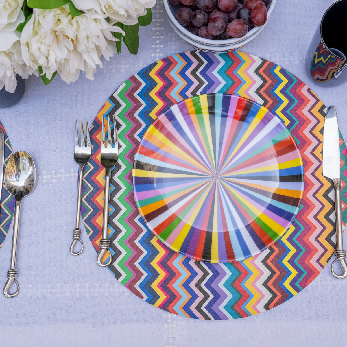 Multicolor Starburst Melamine Salad Plates, Set of 4