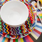 Multicolor Zigzag Melamine Salad Plates, Set of 4