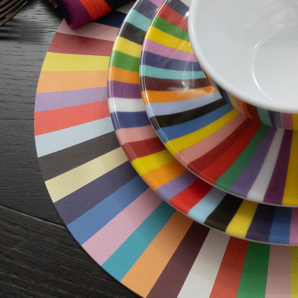 Multicolor Starburst Vinyl Placemats, Set of 4
