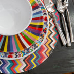 Multicolor Zigzag Vinyl Placemats, Set of 4