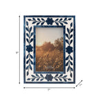 Blue Floral Petal Picture Frame, 4x6