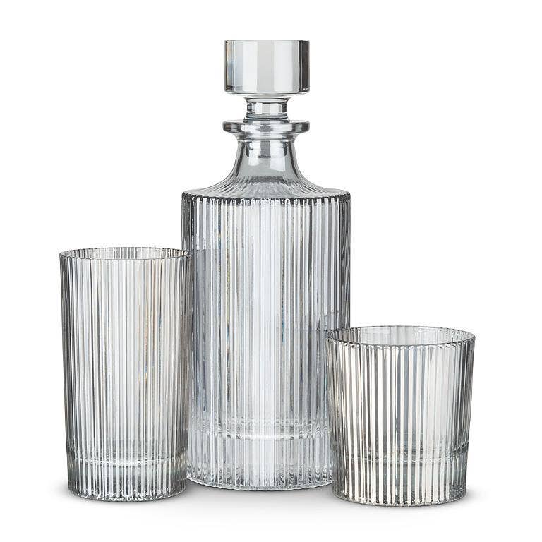 Gray Optic Highball Glasses, Set of 6