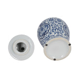 Decorative Jar - White/Blue Ceramic Chinoiserie Charm, 18 in