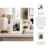 Marble Modern Beveled Edges Photo Frame - White, 4x6 in.