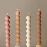 Bubble Column Taper Candle: Handmade Soy Dinner Candle: Nude