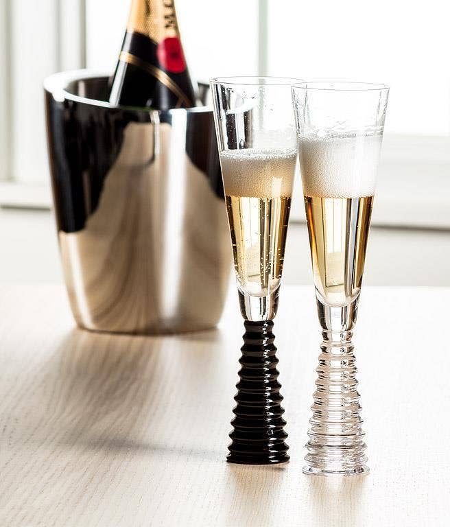 Black Stack Base Champagne Flute