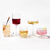 Ribbed Highball Glass 420ml, Set of 4: Clear