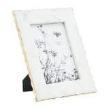 Photo Frame - White Marble Wood Jagged Edges, 5x7 in.